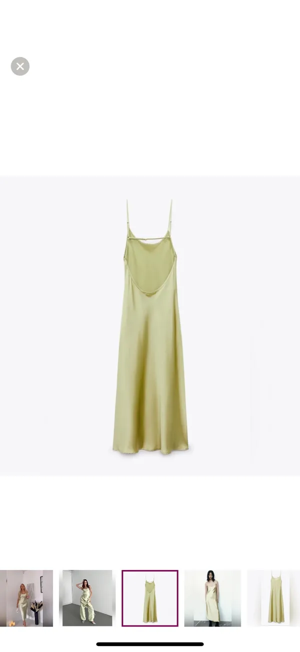 Zara maxi slip satin sage green strappy bodycon dress boho wedding summer - Image 10