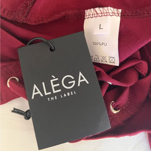 Elegant Burgundy Mini Dress Red Size L - Image 3
