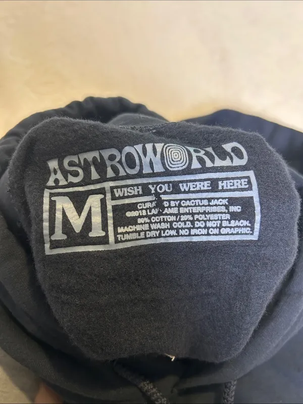 Astroworld Black Hoodie with Embroidered Letters - Image 6