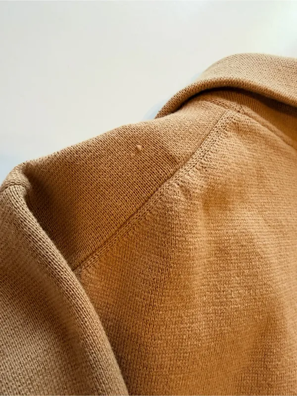 Quince Organic Cotton Blazer Open Front, Pockets , tan, neutral minimalist sz L - Image 12