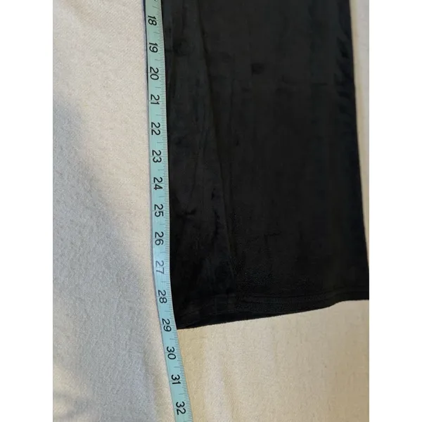 Juicy Couture Y2K Velour Straight Leg Pants Size L Logo Rhinestones Black EUC - Image 8