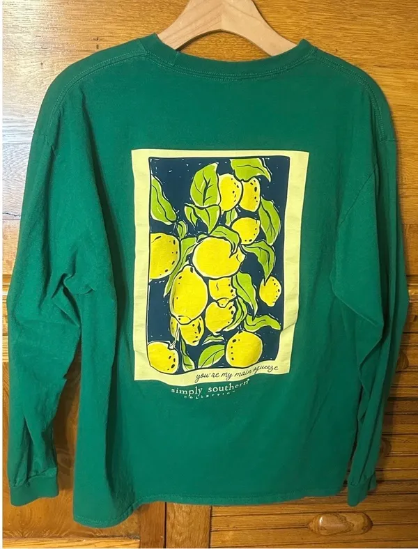 Simply Southern Green Prep Long Sleeve Lemon Graphic Tee You're My Main Squeeze - Image 4