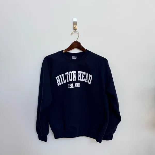 Hilton Head‎ Island Navy Crewneck Sweatshirt M Coastal Preppy - Image 2
