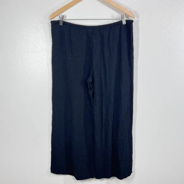 Carly Jean Los Angeles‎ Black Wide Leg Drawstring Lounge Pants Medium USA Made - Image 3