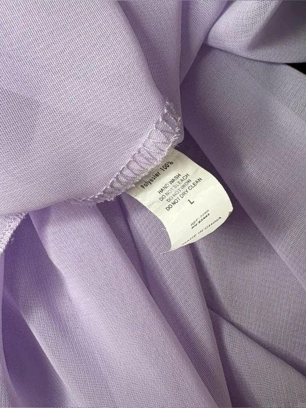 Honeydew Lavender Lace Trim Chiffon Babydoll Chemise - Image 8