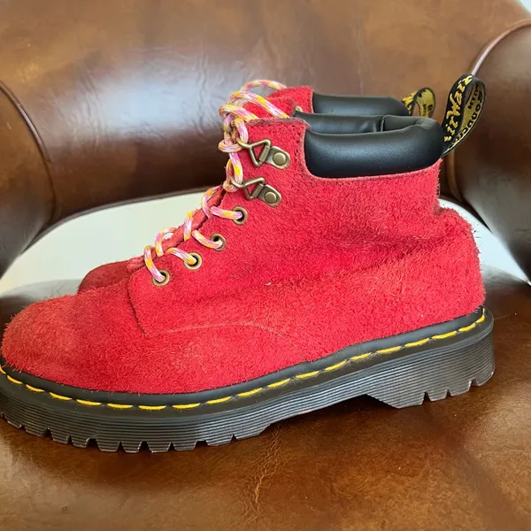 Dr. Martens 939 Ben Suede Padded Collar Lace Up Boots in DMS Red Sz 6 women’s - Image 3