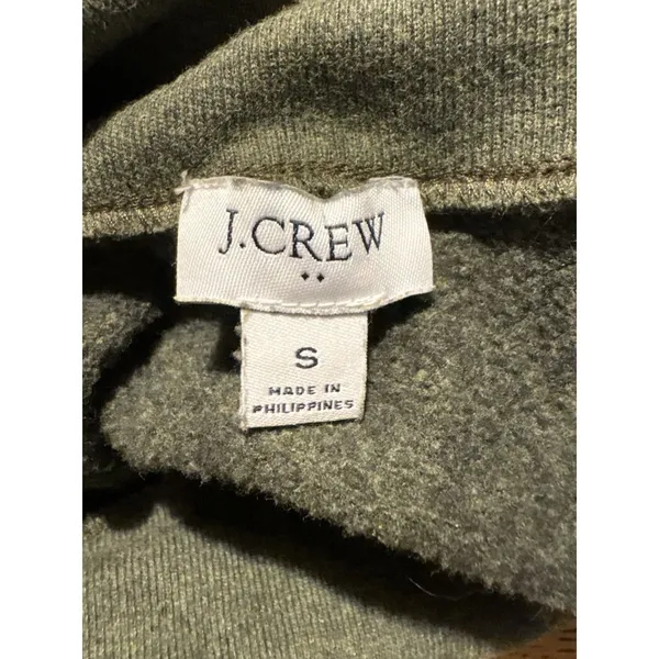 J. Crew Funnel‎ Neck Pullover Green Button Detail Long Sleeve Small - Image 8