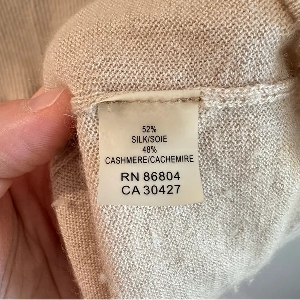 Magashoni Silk Cashmere Blend Sleeveless Babydoll Turtleneck‎ Sweater Small - Image 3