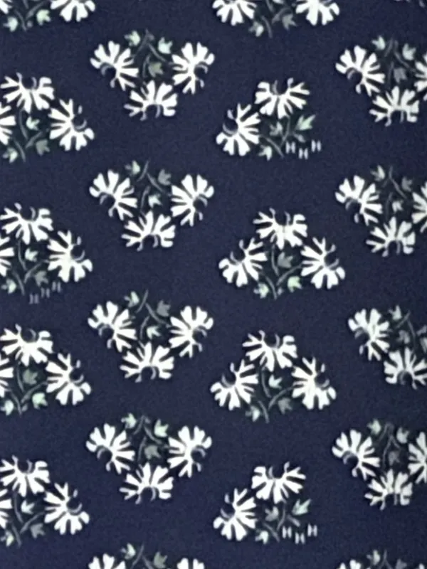 Hill House navy micro floral printed button up blouse size XS preppy classic - Image 6