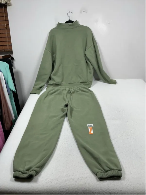 Unisex Adult Excellent Automet 2 Pc Sweat Suit Outfit XL Sage Green - Image 2