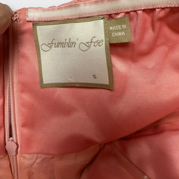 Fumblin’ Foe Pink Coquette Cocktail Party Strapless Taffeta‎ Mini Dress Size S - Image 2
