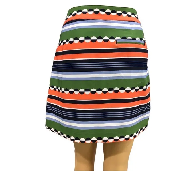 Izod Fun Striped/Circle Print Stretch Golf Tennis‎ Skirt Skort Size 10 C33 - Image 7