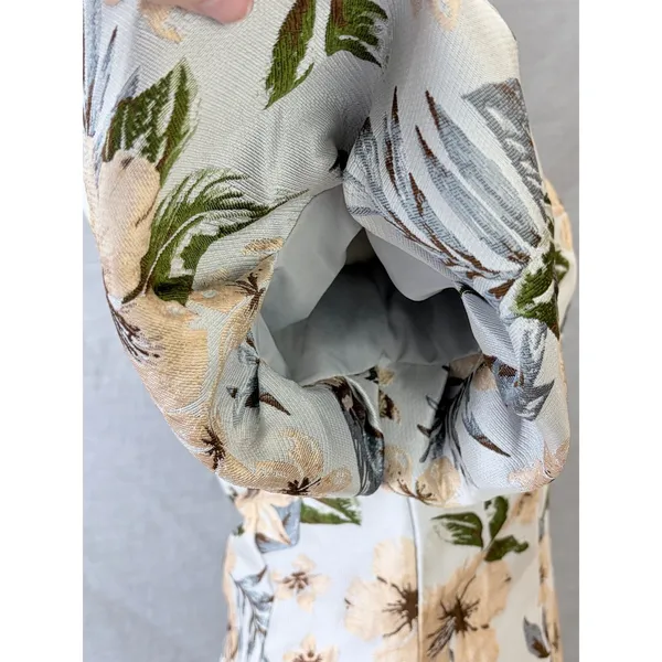 NWT Avantlook Blue Floral Jacquard Puff Sleeve Mini Dress S MSRP $220 - Image 4