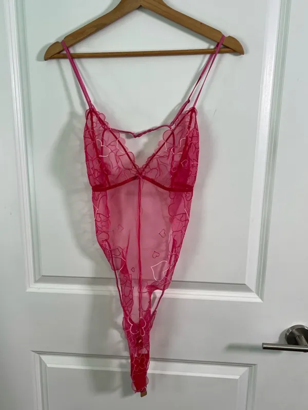 SKIMS NWOT Embroidered Tulle
Teddy - Punch Size XL‎ - Image 4