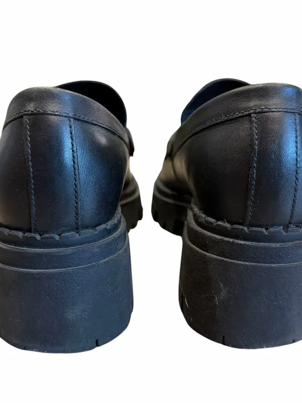 Free People Penny Loafers Size 37 Black Lyra Lug Sole Chunky Preppy Goth BTS - Image 10