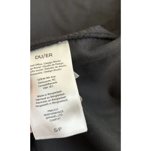 DU/ER Moleskin Black Button-down‎ Shirt Women’s Small Petite Flannel No Sweat - Image 3