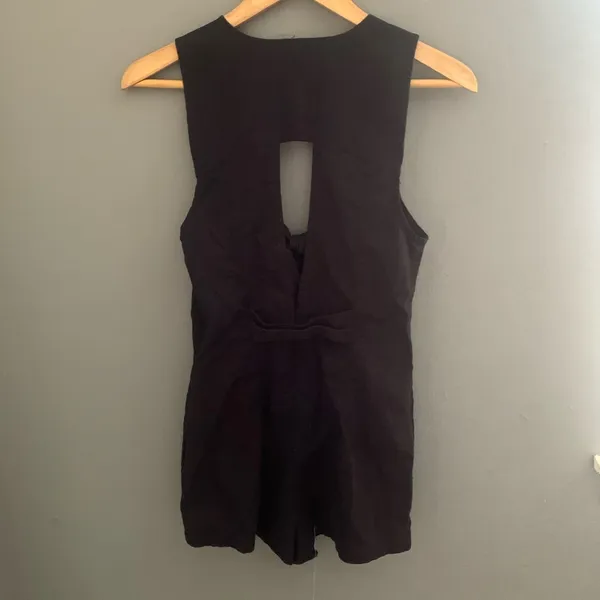 Free people black tie knot keyhole romper - Image 6