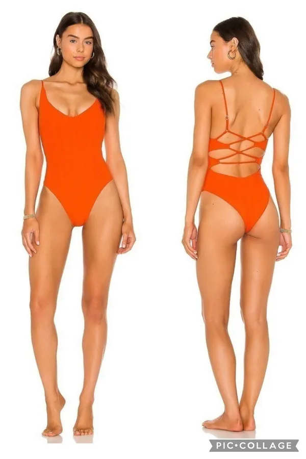 LSPACE Gianna One-Piece Swimsuit In Poppy Orange Size 6 - Image 2