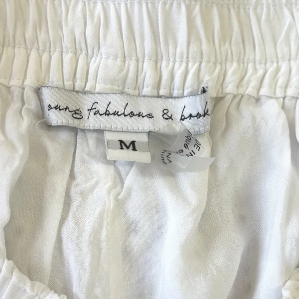 Young Fabulous &‎ Broke Eyelet Joggers Women M White Lined Pull On Boho Beach - Image 9