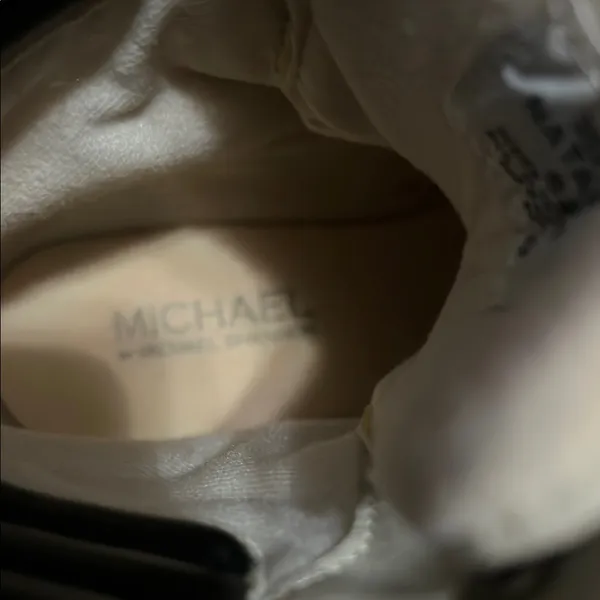 Michael Shannon Black and White Combat Boots with Chunky Sole - Image 4