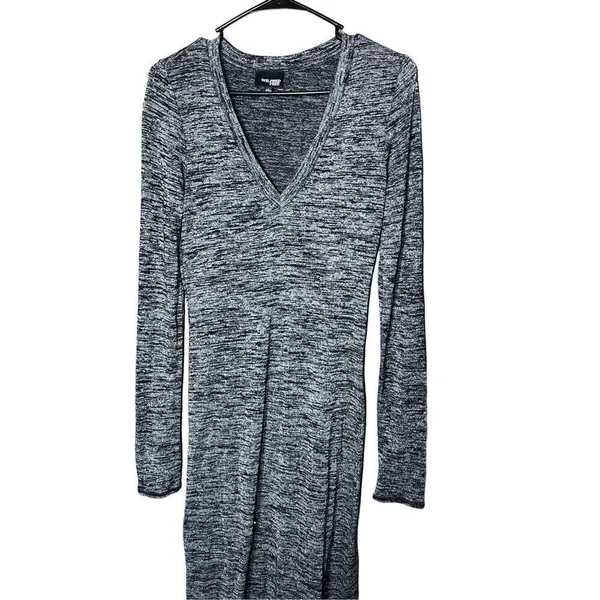 Aritzia Wilfred Free Lisiere Bodycon‎ V-Neck Heathered Midi Dress Size Small - Image 2