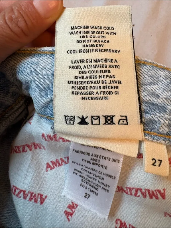 Alice + Olivia Amazing High Rise Boyfriend Jeans 27 Distressed Light Wash - Image 6