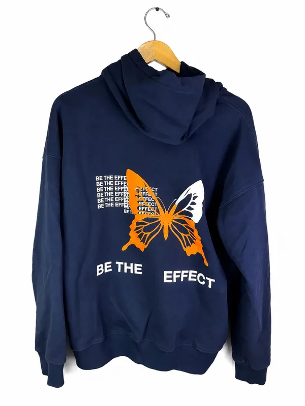 Mayfair The Label Be The Effect Butterfly Hoodie OS Navy Oversized - Image 4