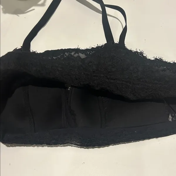 Aerie black lace adjustable bralette dark romantic witchy size XL light padding - Image 4