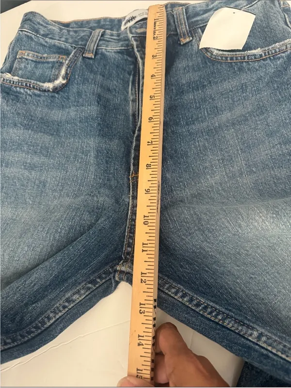 Zara Women's Wide Leg Raw Hem Jeans New No Tags Size 4 Medium Wash - Image 5