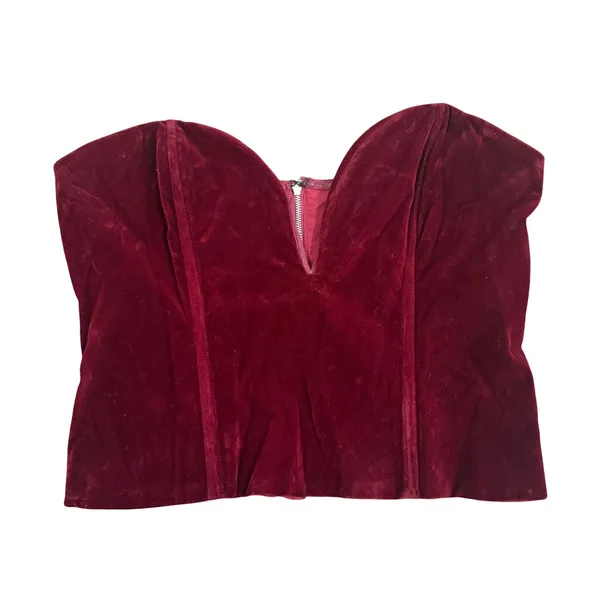 Superdown Eva Sweetheart Top in Oxblood, Size M - Image 3