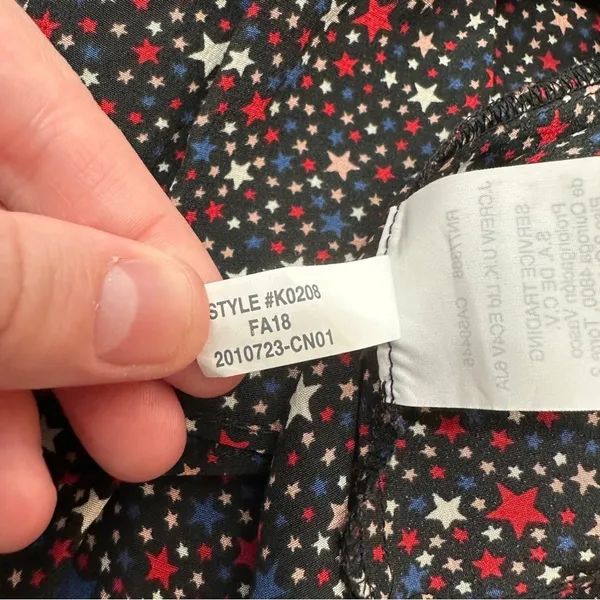 Madewell Silk‎ Ruffle-Hem Wrap Long Sleeve Top in Starry Night Size M - Image 10