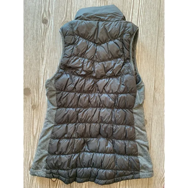 Tangerine Puffer Vest Duck Down Lightweight Women's Small S Gray Grey Running Hiking Zip - Image 4