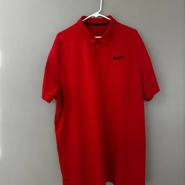 Nike Polo Shirt Mens Red Short Sleeve Golf Lightweight Outdoors Tour 2XL - Image 3