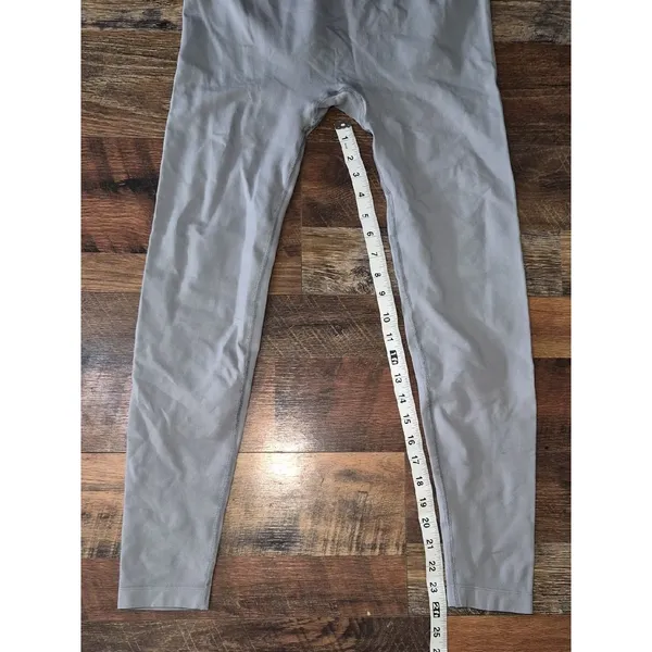 Gymshark Gray Leggings with Pink Logo Waistband Large - Image 2