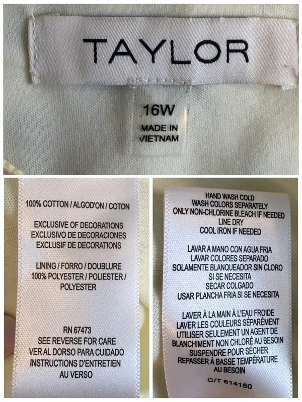 Taylor Maxi Dress 16W Yellow Floral Cotton Lace Smocked Waist NWT Cottagecore - Image 12