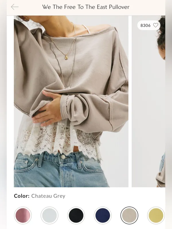 NWT Free People We The Free To The East Pullover - Chateau Grey - medium - Image 8