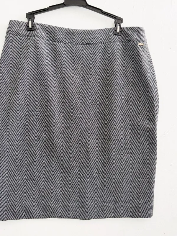 NEW DKNY Old Money Herringbone Pencil Midi Skirt Sz 12 Office Siren Classic - Image 3