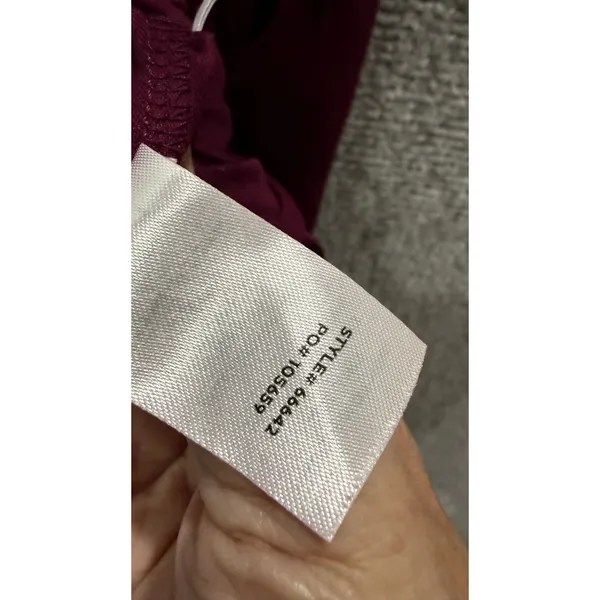 Lulus Women Maxi Dress S Burgundy Cascading Ruffles Lace Up Back 66642 - Image 6