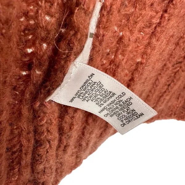 Ann Taylor Loft size large orange open‎ front duster cardigan sweater - Image 5