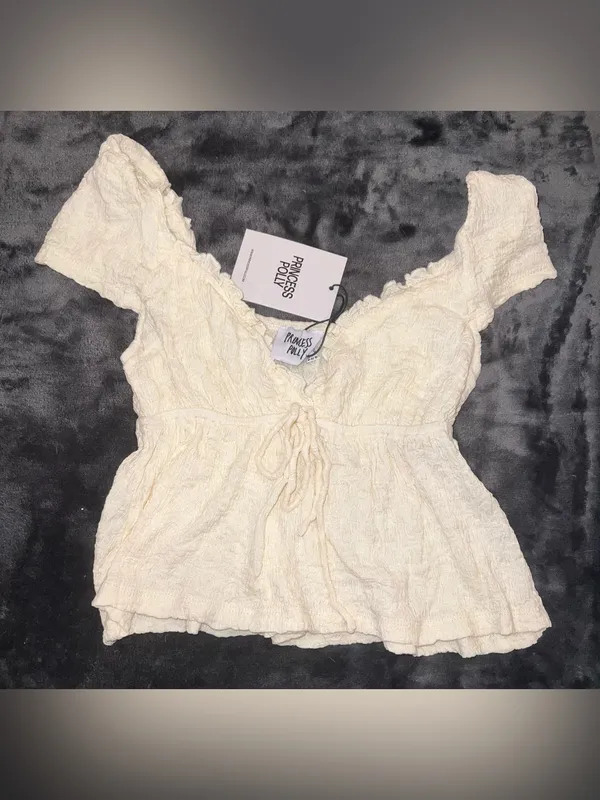 Princess Polly Kellan Cap Sleeve Top Cream Size 2 New with tag - Image 7