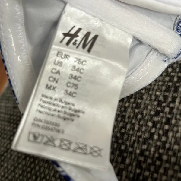 H&M 34 C Bikini Blue Halter Top - Image 6