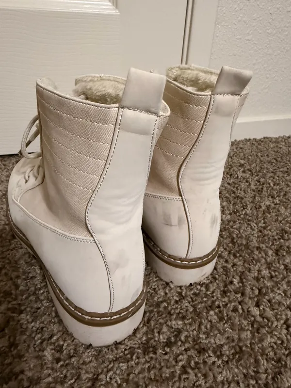 Beige lace up boots White Size 8.5 - Image 8