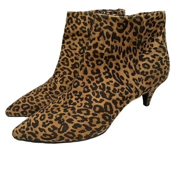 CIRCUS Sam Edelman KIRBY Animal Print Kitten Heel Sz 8 Ankle Booties NEED REPAIR - Image 2