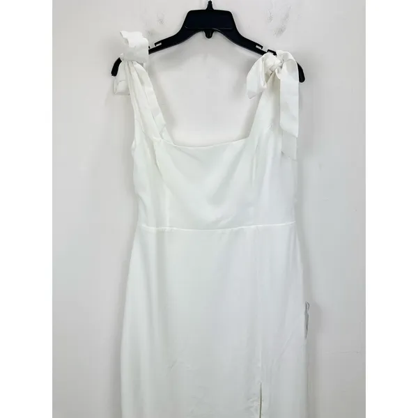 Lulus Your Sweetie White Tie Strap Column Maxi Dress Wedding Bridal Large NWT - Image 6