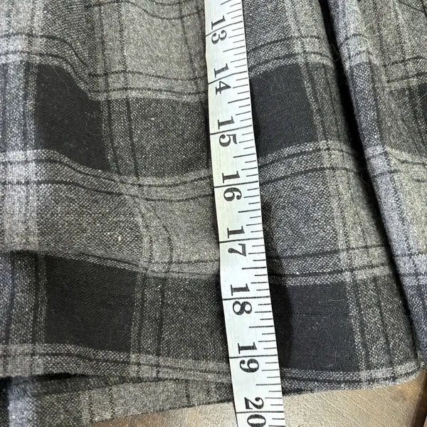 Vintage USA Aqua Plaid Skirt Academia Punk Goth Pin Up Retro Black Gray Mini M - Image 7
