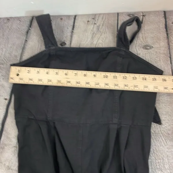 Gilli Black Jumpsuit adjustable straps back ties size Medium Cotton - Image 13