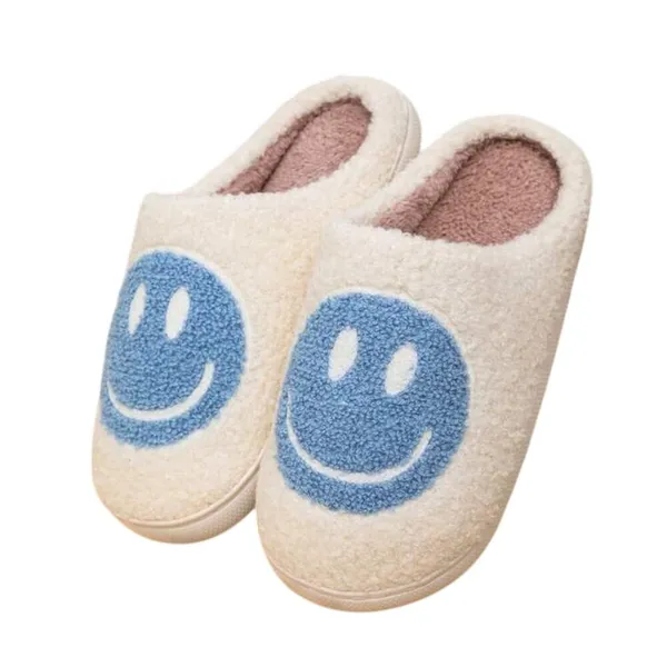 Smiley Face Sherpa Slippers, Size 9.5 - Image 2