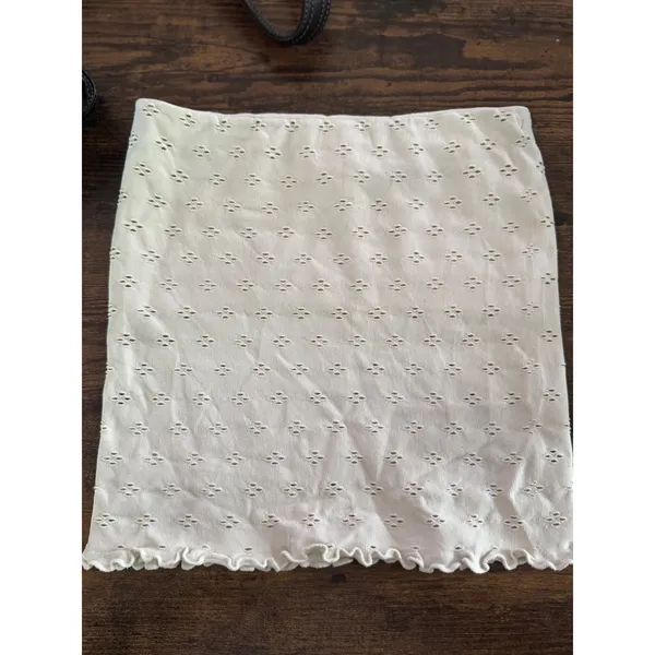 Intimately Free People Pointelle Tube Top Ivory Sweetheart Lettuce Hem‎ XS/S - Image 4
