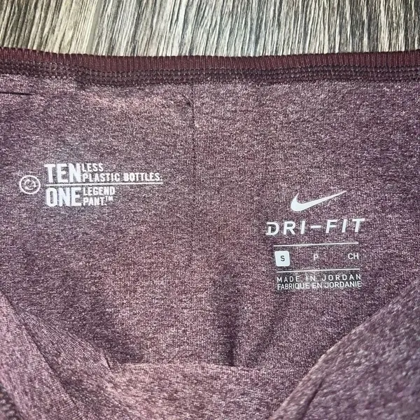 Nike Leggings Women's Burgundy Dri Fit Ten Less Yoga Heather Ankle Ladies - Image 8