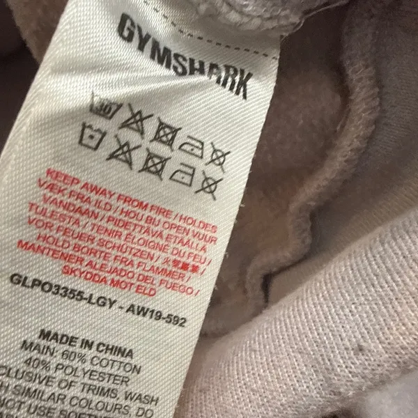 Gymshark Cropped Hoodie Small Gray White Workout Athletic - Image 6
